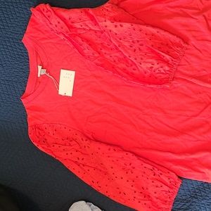 Beautiful coral red "a new day" blouse